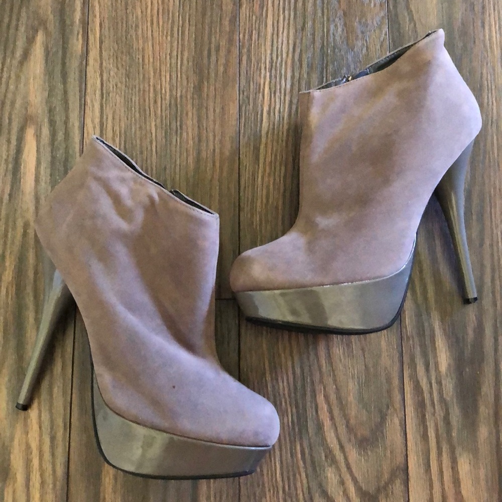 Suede Platform Zipper Stiletto Heels